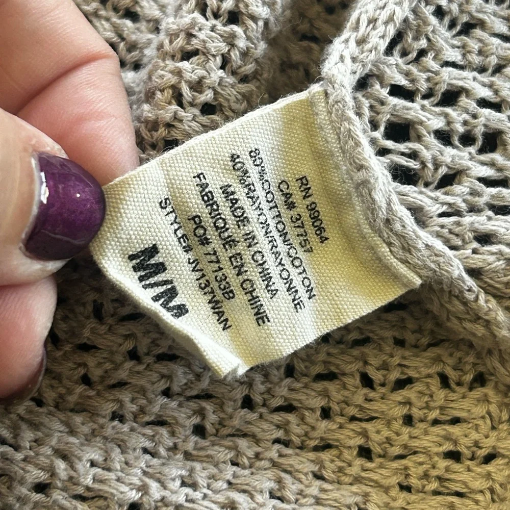 Billabong designer closet cardigan bohemian‎ fringe western oatmeal asymmetrical - Picture 7 of 11